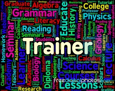 Trainer Word Indicating Give Lessons And Education Stock Image