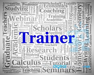 Trainer Word Shows Give Lessons And Coaching Stock Image