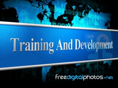 Training And Development Represents Coaching Learning And Lessons Stock Image