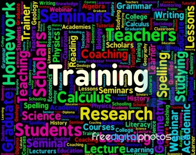 Training Word Shows Education Learn And Lesson Stock Image