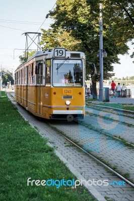 Tram In Budapest Stock Photo