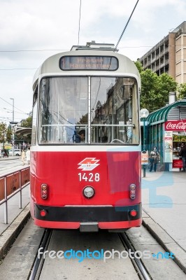 Tram In Vienna Stock Photo