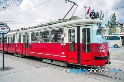 Tram In Vienna Stock Photo