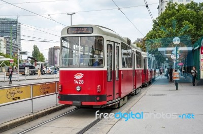 Tram In Vienna Stock Photo