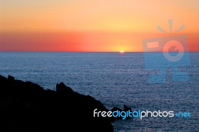 Tramonto Al Mare Stock Photo