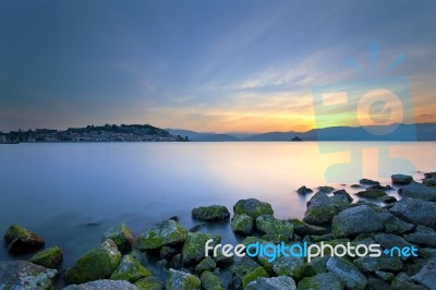 Tranquil Sunset Seascape Stock Photo