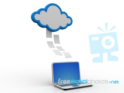 Transferring Information Or Data To A Cloud Network Server Stock Image