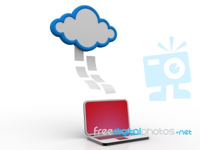 Transferring Information Or Data To A Cloud Network Server Stock Image