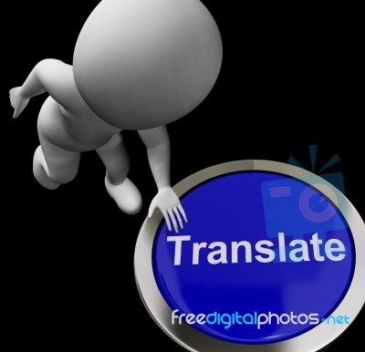 Translate Button Shows Online International Multilingual Transla… Stock Image