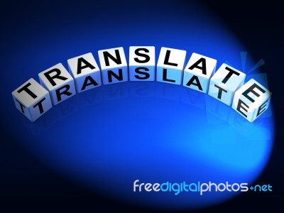 Translate Dice Show Multilingual Or International Translator Stock Image