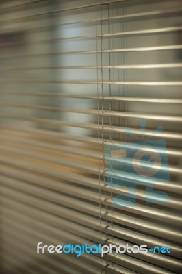 Transparent View Via Glass Door Stock Photo