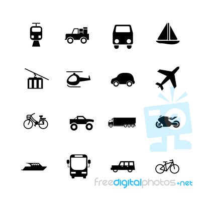 Transport Icon Set On White Background Stock Image