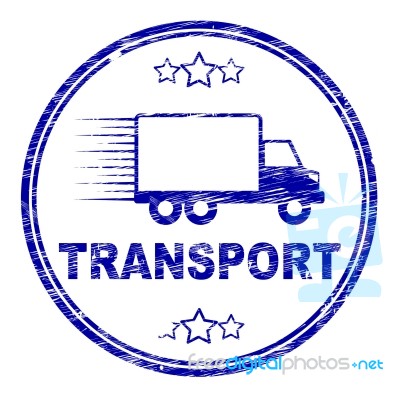 Transport Stamp Indicates Parcel Courier And Delivery Stock Image