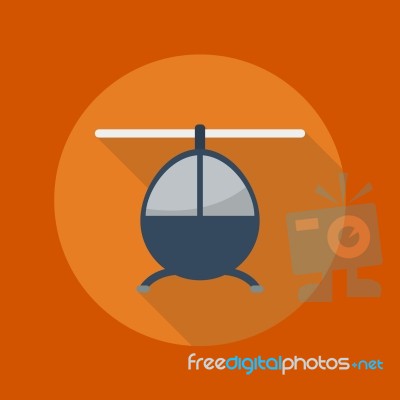 Transportation Flat Icon. Helicoptor Stock Image