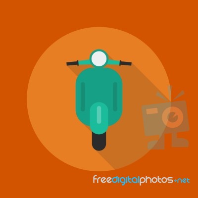 Transportation Flat Icon. Scooter Motorcycle Stock Image