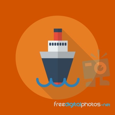 Transportation Flat Icon. Ship Stock Image