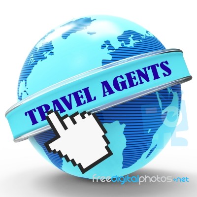 Travel Agents Shows Break Vacations And Journey 3d Rendering Stock Image