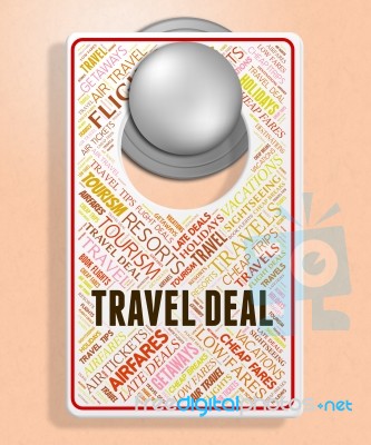 Travel Deal Indicates Promotion Bargains And Sale Stock Image