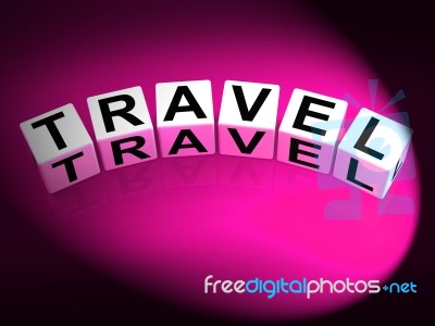 Travel Dice Show Traveling Touring And Trips Stock Image