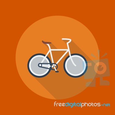 Travel Flat Icon. Bicycle Stock Image