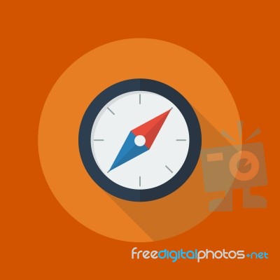 Travel Flat Icon. Compass Stock Image