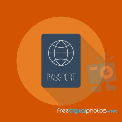 Travel Flat Icon. Passport Stock Image