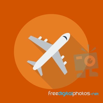 Travel Flat Icon. Plane Stock Image