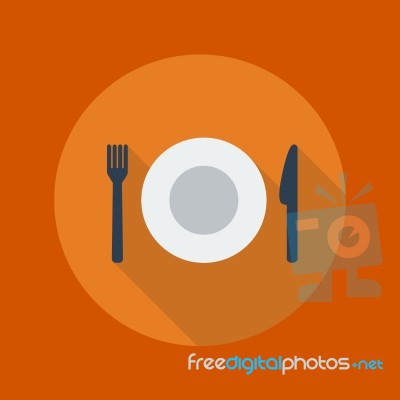 Travel Flat Icon. Restaurant Stock Image