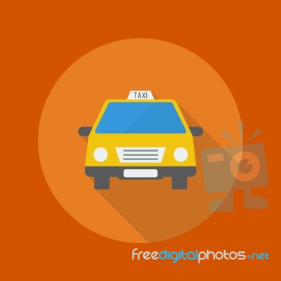 Travel Flat Icon. Taxi Stock Image