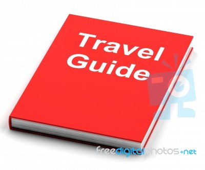 Travel Guide Book Shows Information About Travels Stock Image