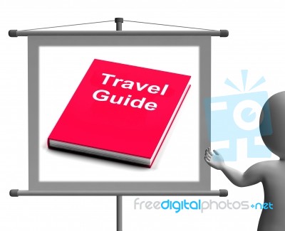 Travel Guide Sign Shows Information About Travels Stock Image