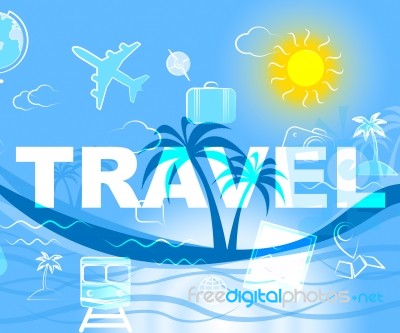 Travel Icons Represents Trip Travelled And Sign Stock Image