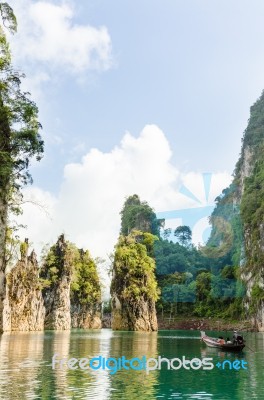 Travel Island And Green Lake ( Guilin Of Thailand ) Stock Photo