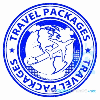 Travel Packages Indicates All Inclusive And Break Stock Image