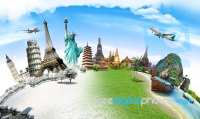 Travel The World Monument Concept Stock Photo