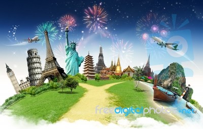 Travel The World Monument Concept Stock Photo