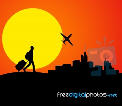 Traveler And Sun Stock Image