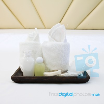 Tray With Toiletries Stock Photo