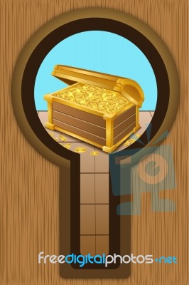 Treasure Chest With Coins Stock Image