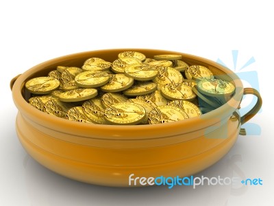 Treasure, Dollar Coins Stock Image