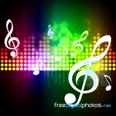 Treble Clef Background Shows Sound Vibrations Frequency
 Stock Image