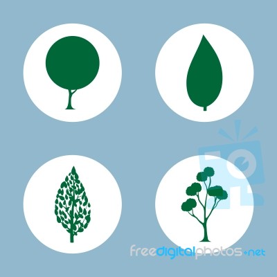 Tree Icon Set Stock Image