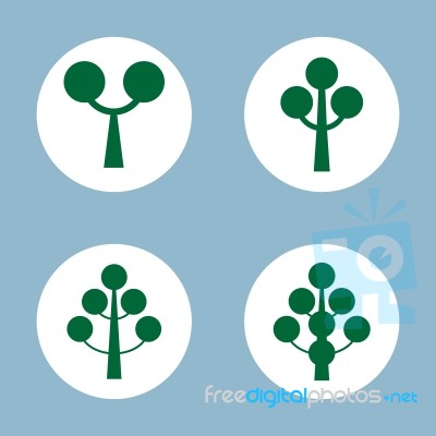 Tree Icon Set Stock Image