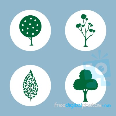 Tree Icon Set Stock Image