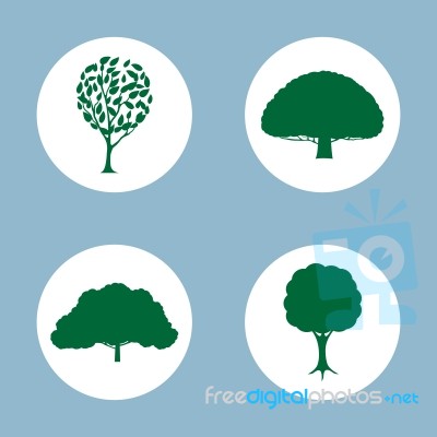 Tree Icon Set Stock Image