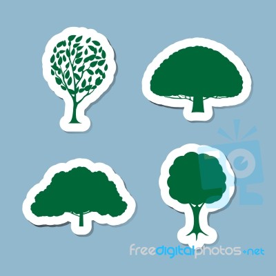 Tree Icon Set Stock Image