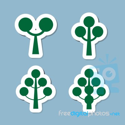 Tree Icon Set Stock Image