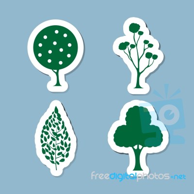 Tree Icon Set Stock Image