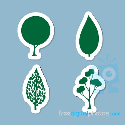 Tree Icon Set Stock Image