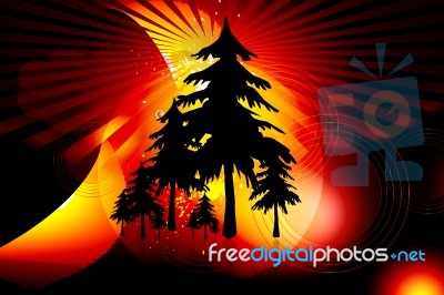 Tree In Abstract Background Stock Image